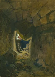 Gefallener Voussoir des Robinson-Bogens, Jerusalem, 1871
